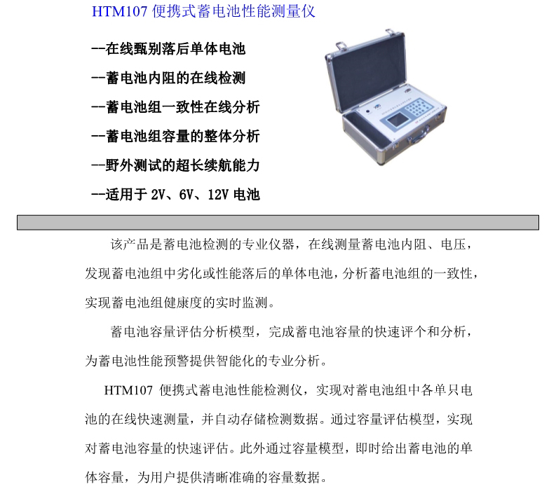 HTM107便携式蓄电池性能检测仪(图1)